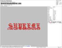 Suprime Old English Embroidery File 4 size