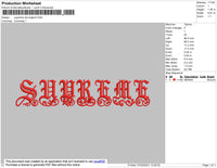 Suprime Old English Embroidery File 4 size