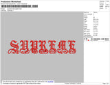 Suprime Old English Embroidery File 4 size