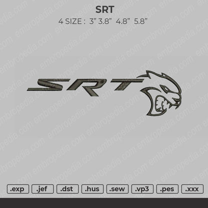 SRT Embroidery File 4 size