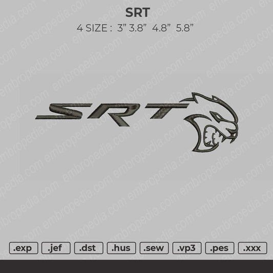 SRT Embroidery File 4 size