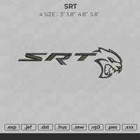 SRT Embroidery File 4 size