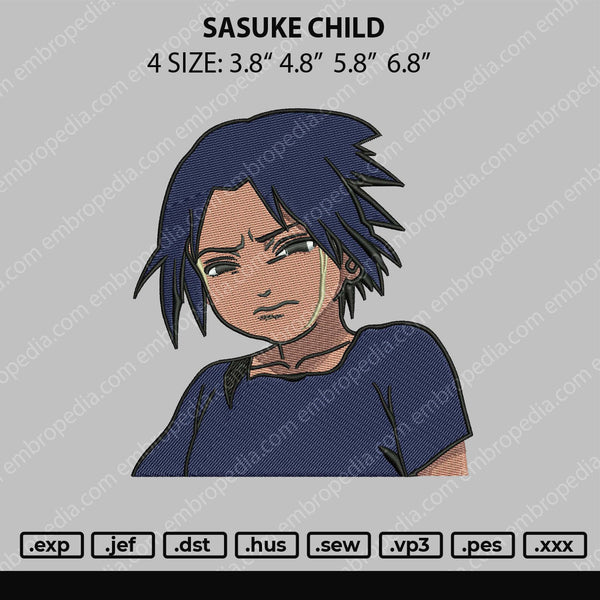 Sasuke Child Embroidery File 4 size
