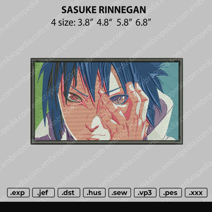 Sasuke Rinnegan Embroidery File 4 size