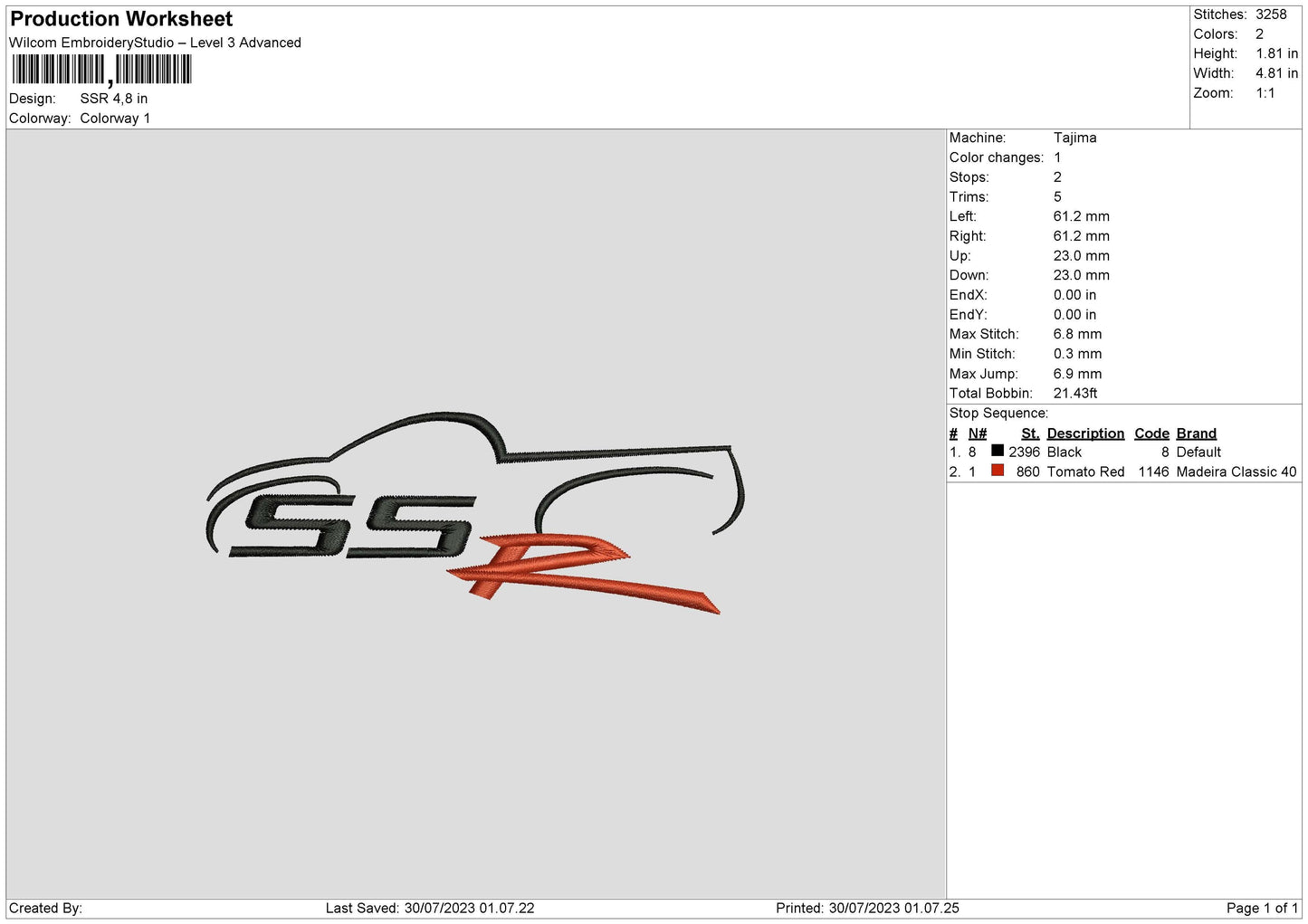 Ssr Embroidery File 6 sizes