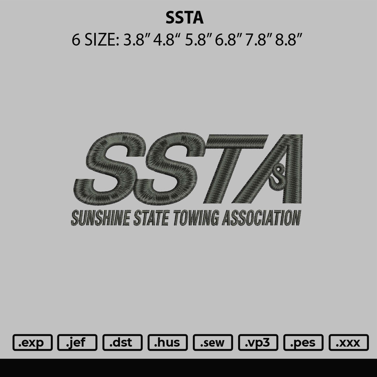 Ssta Embroidery File 6 sizes