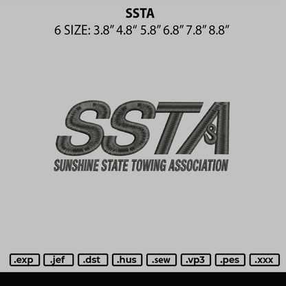 Ssta Embroidery File 6 sizes