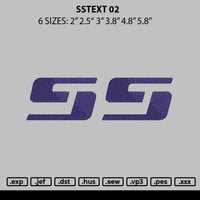 Sstext 02 Embroidery File 6 sizes