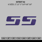 Sstext 02 Embroidery File 6 sizes
