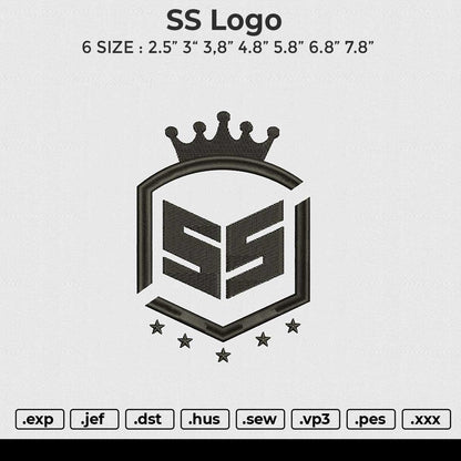 SS logo Embroidery File 6 size