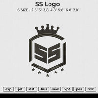 SS logo Embroidery File 6 size