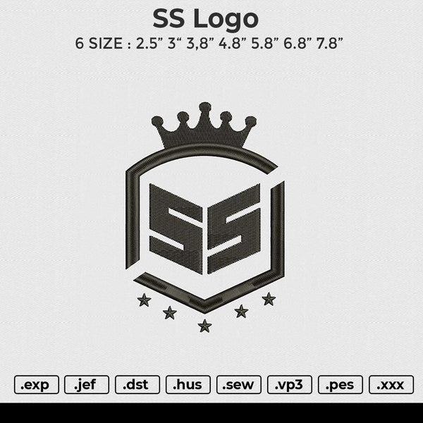 SS logo Embroidery File 6 size
