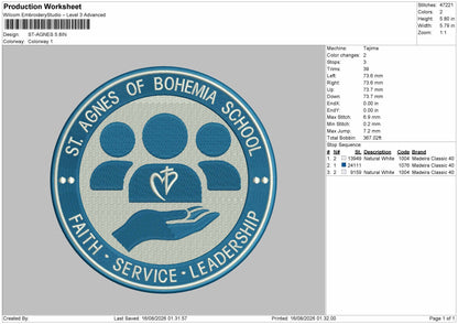 Agnes Text Embroidery Machine Design File 6 sizes