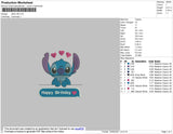 Stitch Birthday Embroidery File 4 size