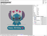 Stitch Birthday Embroidery File 4 size