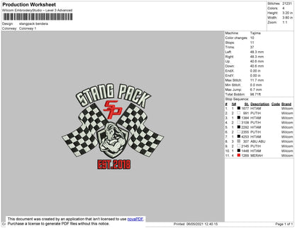 Stangpack Flag Embroidery File 4 size