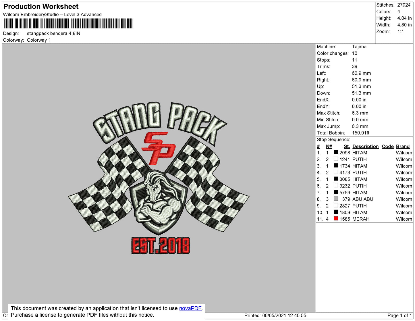 Stangpack Flag Embroidery File 4 size