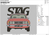 Car Stag Embroidery File 6 sizes