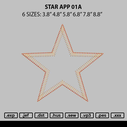 Star App 01a Embroidery File 6 sizes