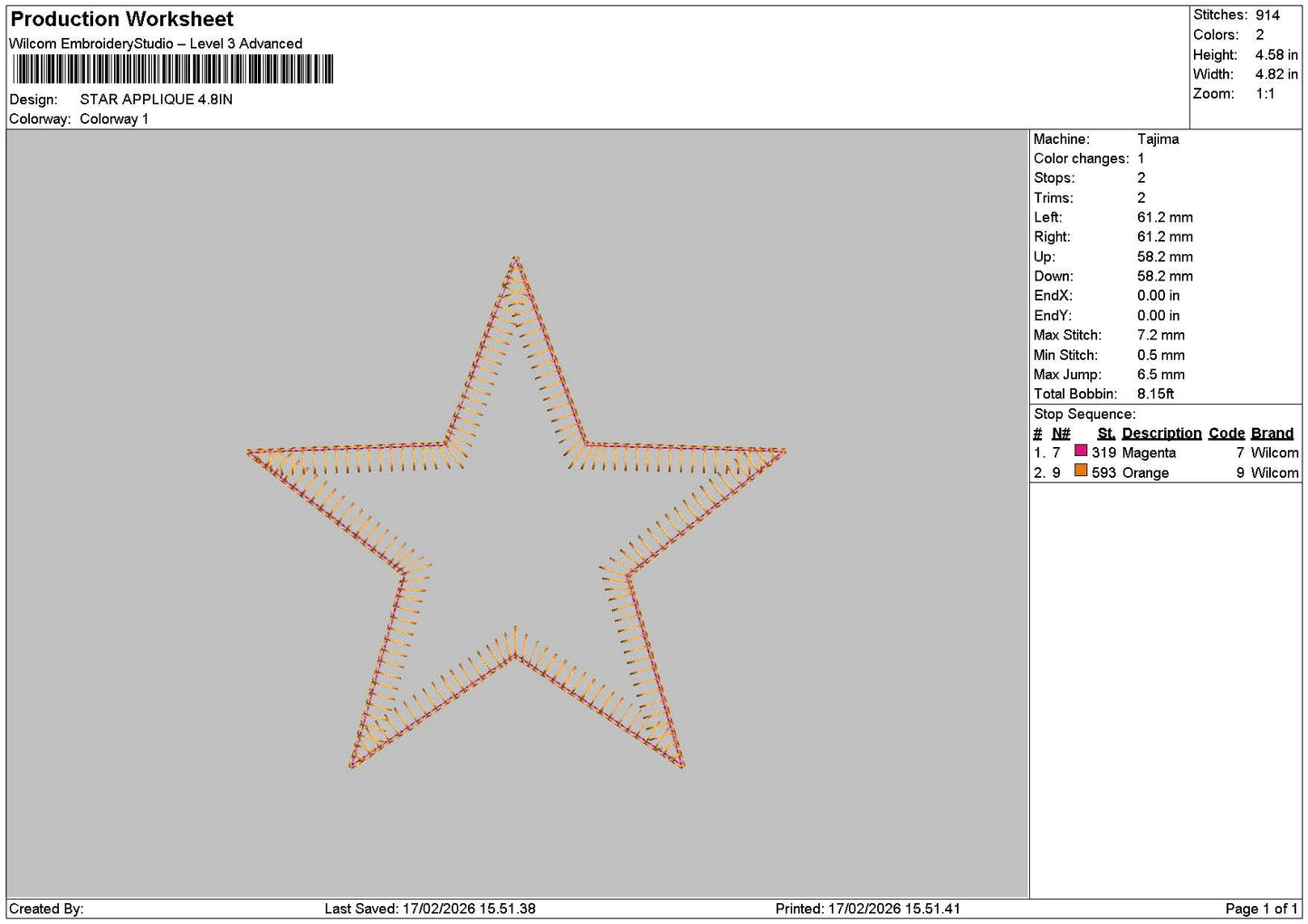 Star App 01a Embroidery File 6 sizes