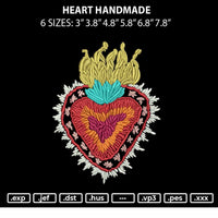 Heart Handmade Embroidery File 6 sizes