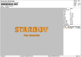 Starboy 3d Embroidery File 6 sizes