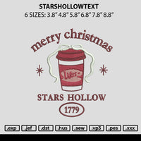 Starshollowtext Embroidery File 6 sizes