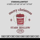 Starshollowtext Embroidery File 6 sizes