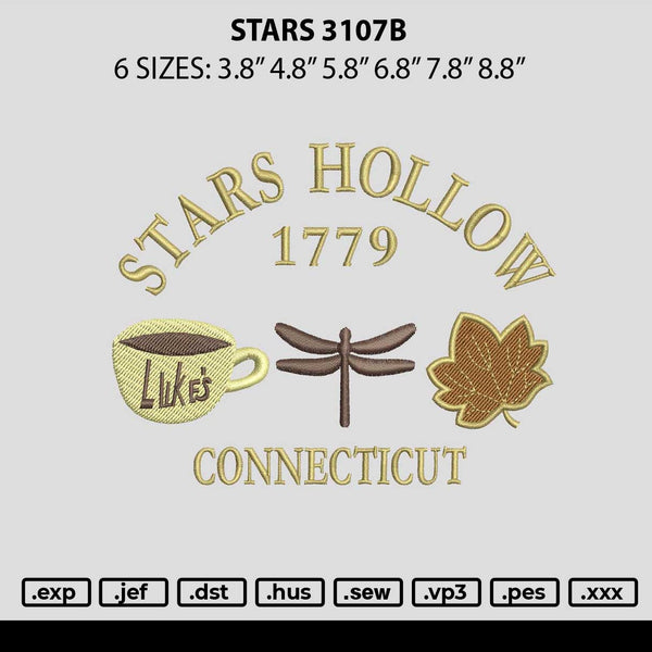 Stars 3107b Embroidery File 6 sizes