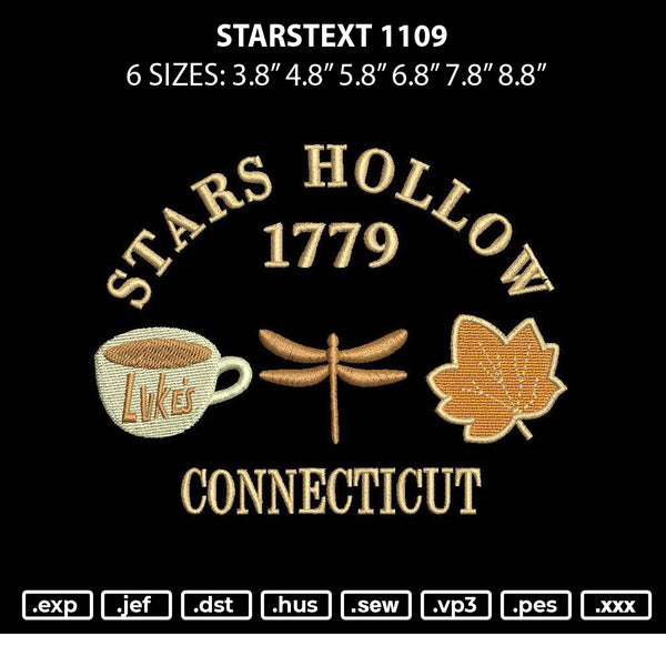 Starstext 1109 Embroidery File 6 sizes