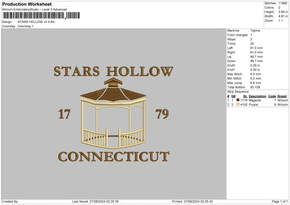Stars Text V3 Embroidery File 6 sizes