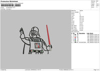 Starwars Line Embroidery File 4 sizes