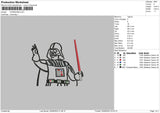 Starwars Line Embroidery File 4 sizes
