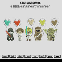 Strawars0406 Embroidery File 6 sizes
