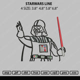 Starwars Line Embroidery File 4 sizes