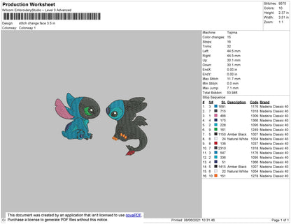 Stitch Face Change Embroidery File 4 size