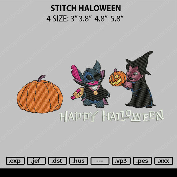 Stitch Halloween Embroidery File 4 size