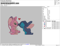 Stitch Pink Blue Embroidery File 4 size