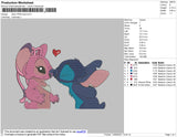Stitch Pink Blue Embroidery File 4 size