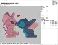 Stitch Pink Blue Embroidery File 4 size