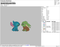 Stitch Yoda Embroidery File 4 size