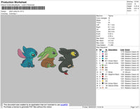 Stitch Yoda Lilo Embroidery File 4 size