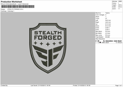 Stealth Text Embroidery Machine Design File 6 sizes