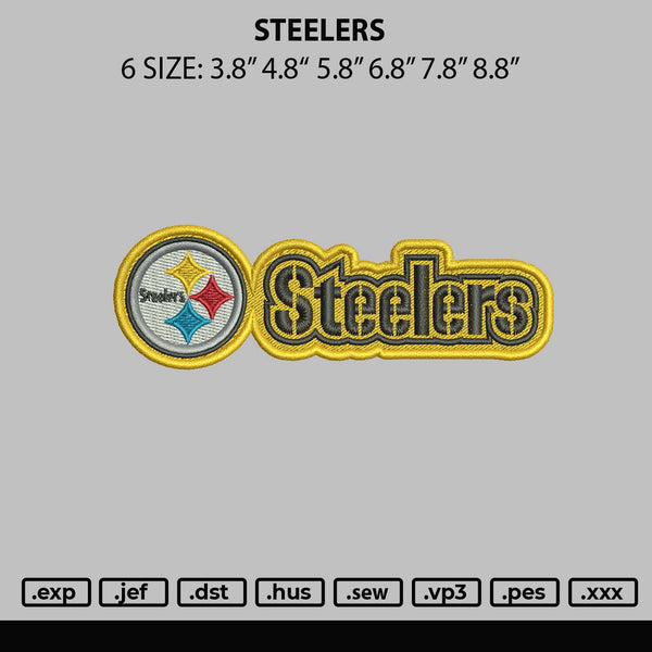 Steelers Embroidery File 6 sizes