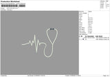 Stetoskope Embroidery File 4 size