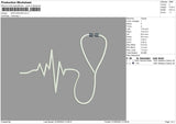 Stetoskope Embroidery File 4 size