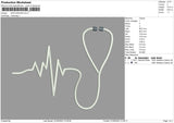 Stetoskope Embroidery File 4 size