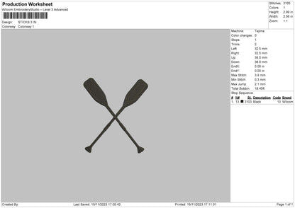 Sticks Embroidery File 6 sizes
