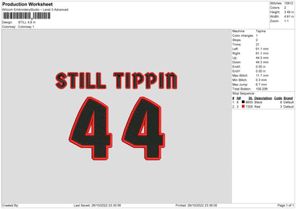 Still Embroidery File 6 sizes