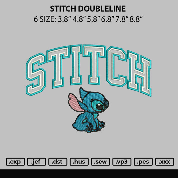 Stitch Doubleoutline Embroidery File 6 sizes